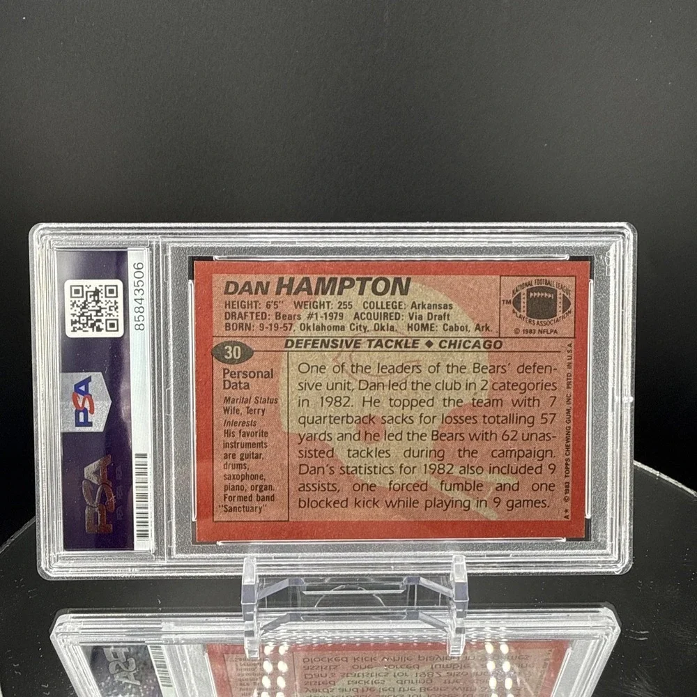Dan Hampton 1983 Topps Pro Bowl #30 Signed Card Auto PSA RARE